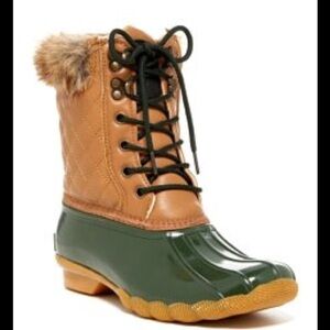 Arctic Plunge Faux Fur Green Boots